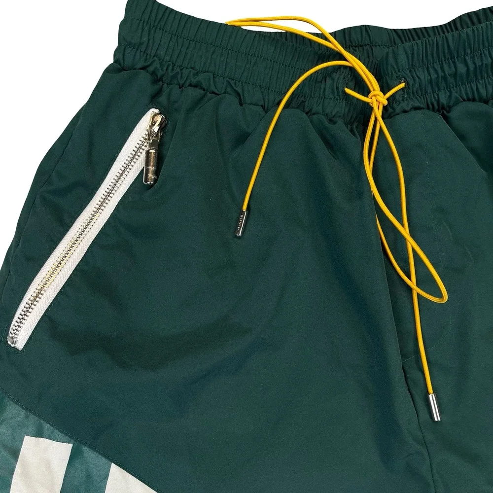 Rhude Mens Shorts Green Cream‎ Colorblock Graphic Streetwear Luxury Large